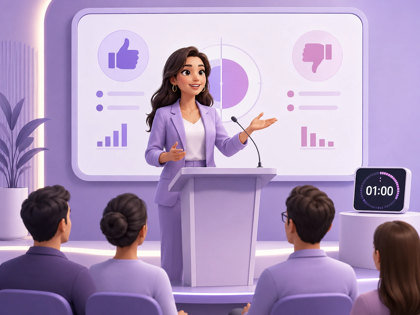 Persuasive impromptu speaking practice scene